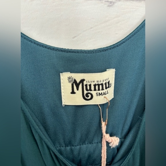 Show Me Your Mumu Caitlin Ruffle Maxi Dress Deep Jade Size Small - Picture 6 of 6